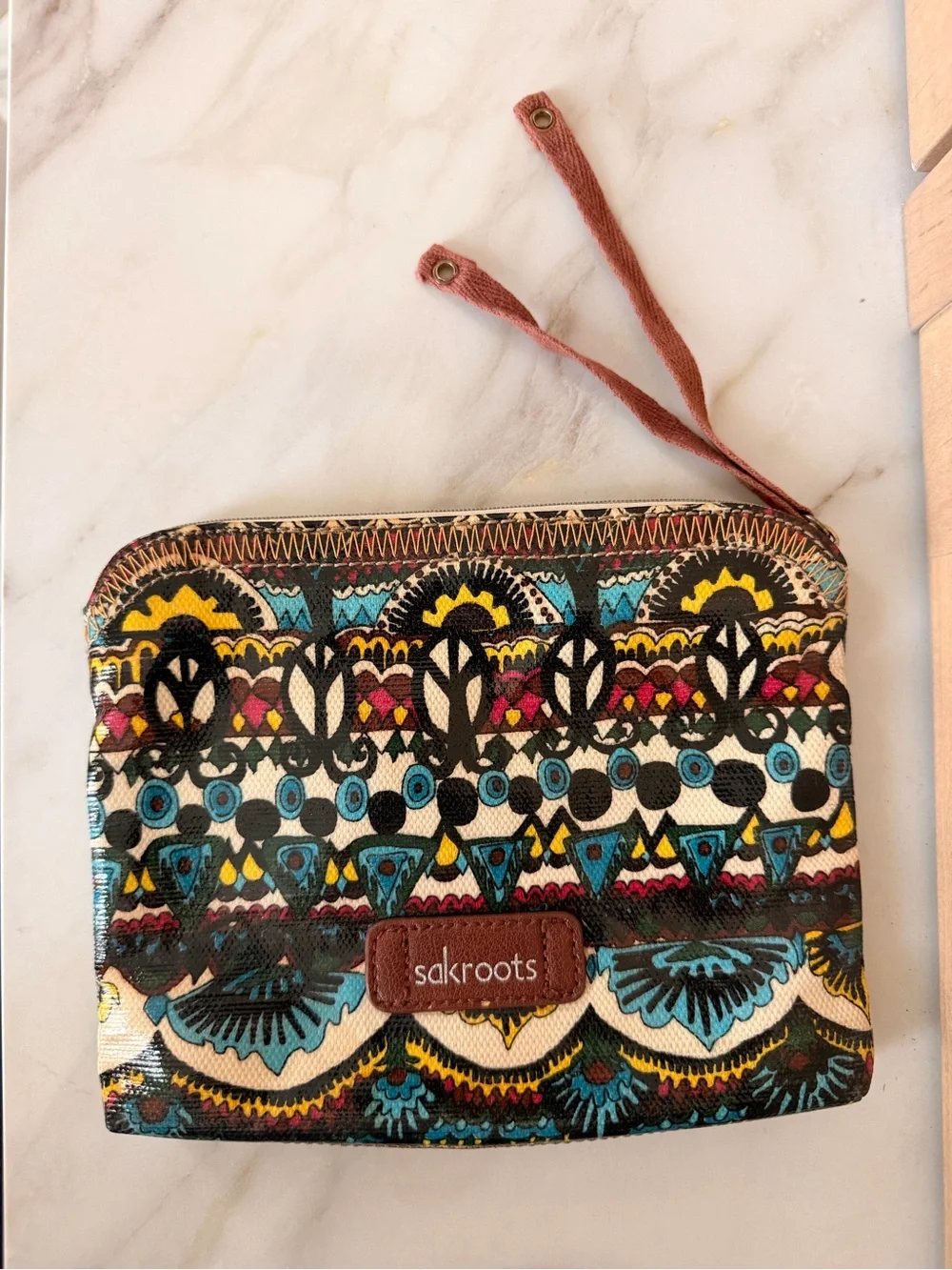 Sakroots Multicolor Printed Canvas Zip Pouch